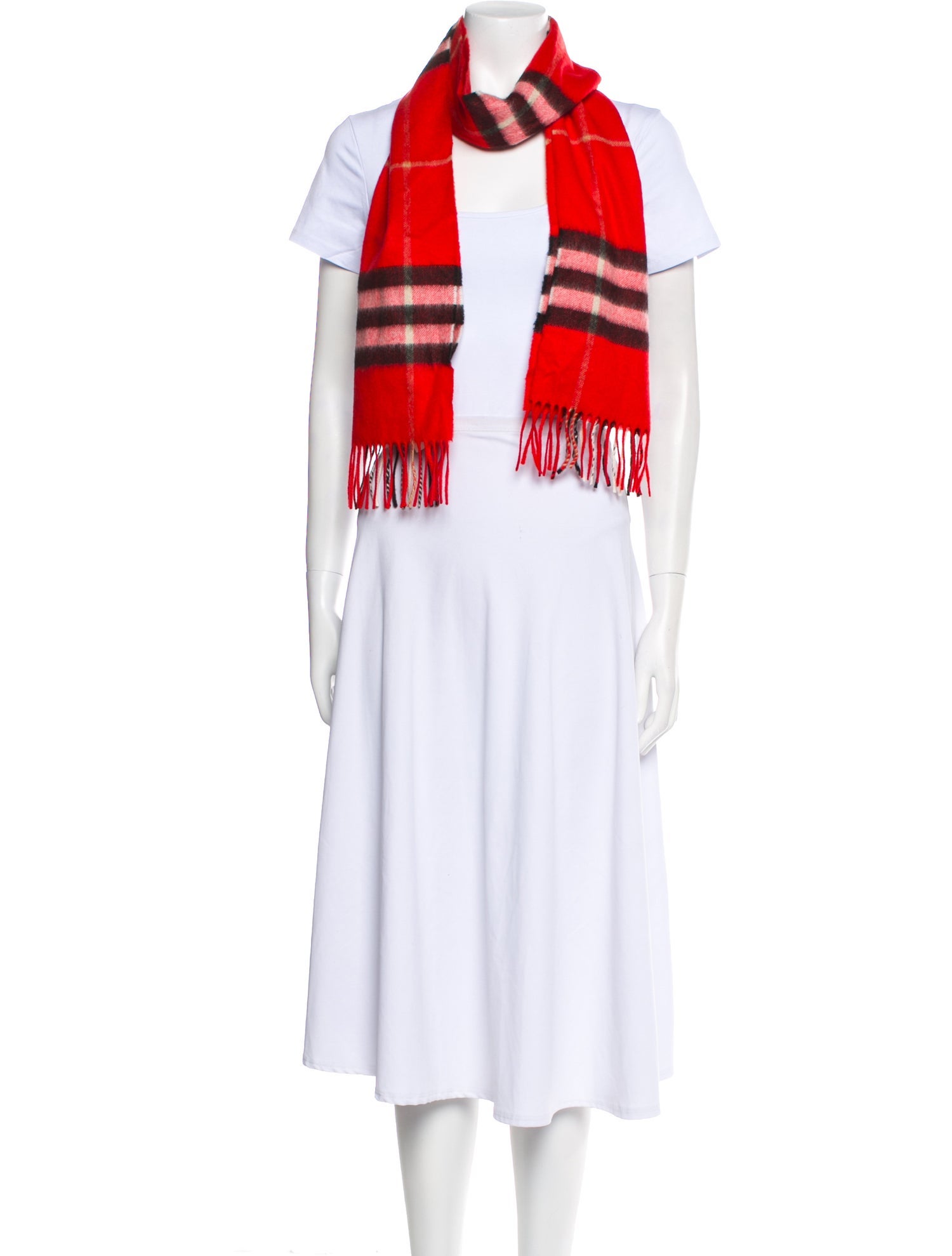 Burberry Cashmere House Check Pattern Scarf